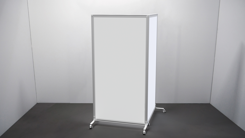 White Foamboard Screen on Wheels